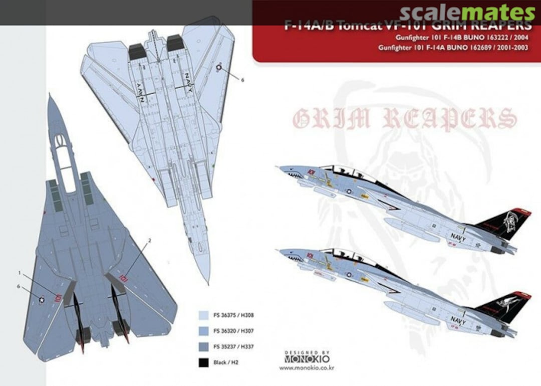 Boxart F-14A/B Tomcat VF-101 GRIM REAPERS WD44040 Monokio