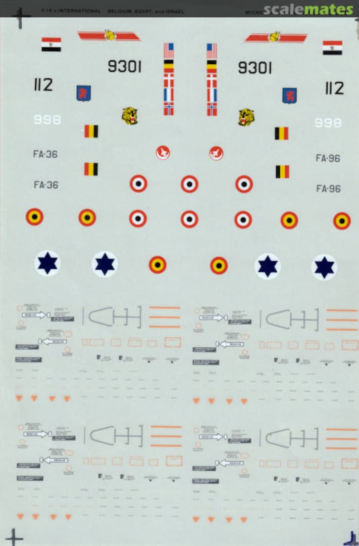 Boxart F-16's International - Belgium, Egypt, Israêl 72-521 Microscale