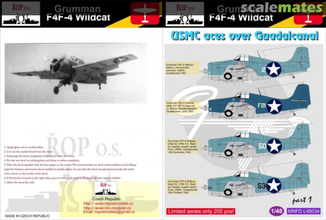 Boxart Grumman F4F-4 Wildcat MNFD L48034 ROP o.s.