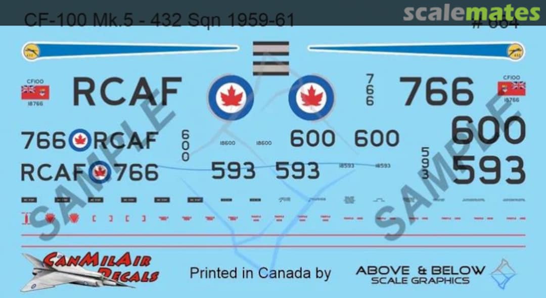 Boxart Avro CF-100 Canuck Mk. 5 - 432 Sqn (1959-61) 664 Above & Below Graphics