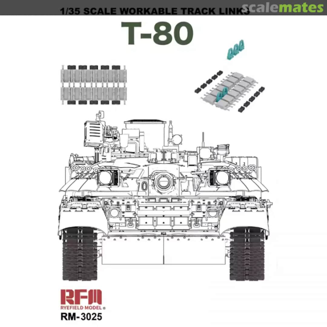 Boxart T-80 Workable Track Links 3025 Rye Field Model