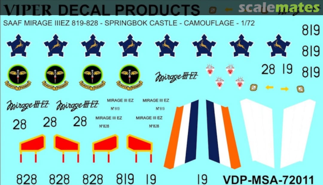 Boxart SAAF Mirage IIIEZ MSA72011 Viper Decal Products