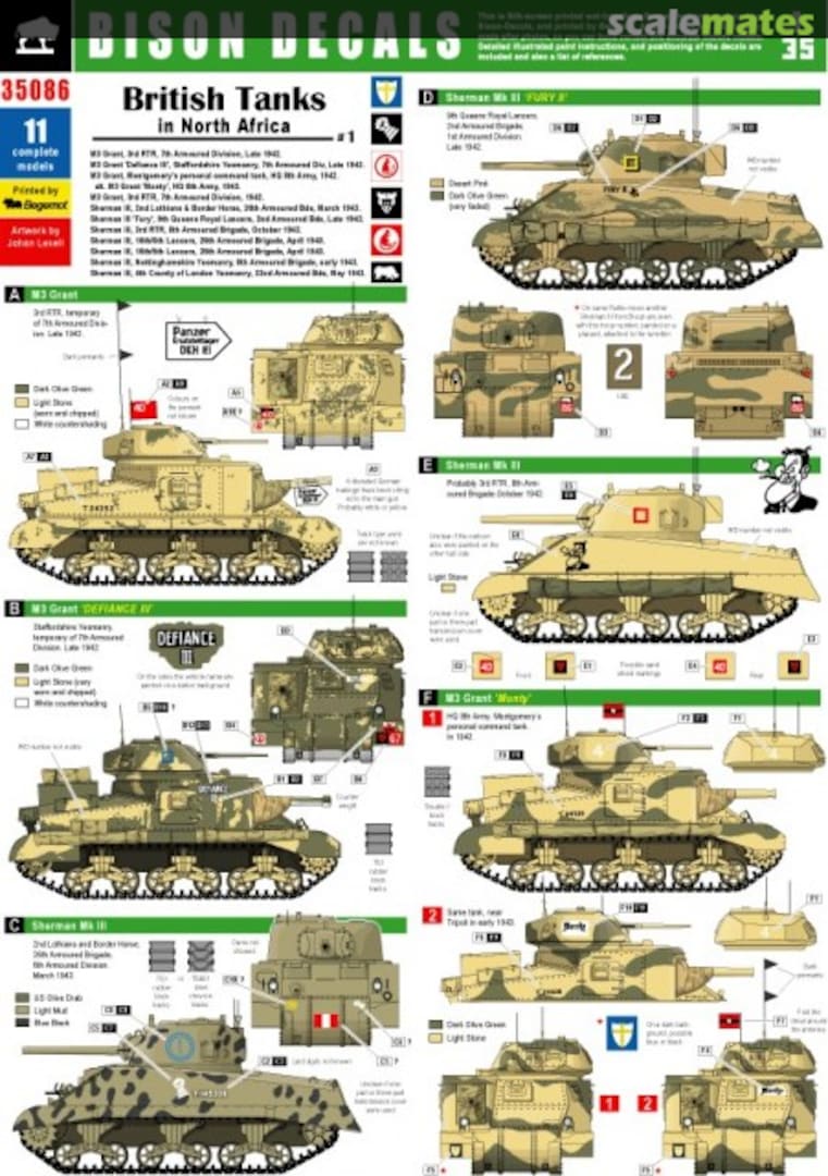 Boxart BRITISH TANKS 35086 Bison Decals