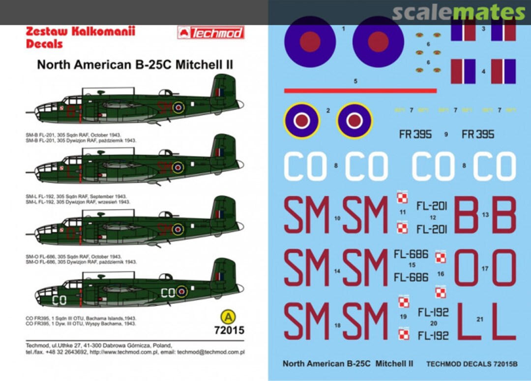 Boxart North American B-25C Mitchell II 72015 Techmod