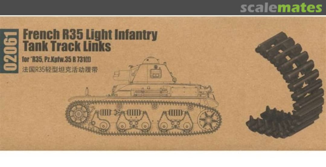 Boxart R35 Light Infantry Tank Track Links 02061 Trumpeter