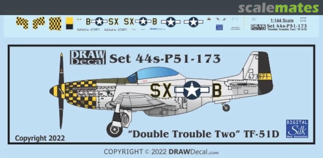 Boxart “Double Trouble Two” TF-51D 44-P51-173 Draw Decal