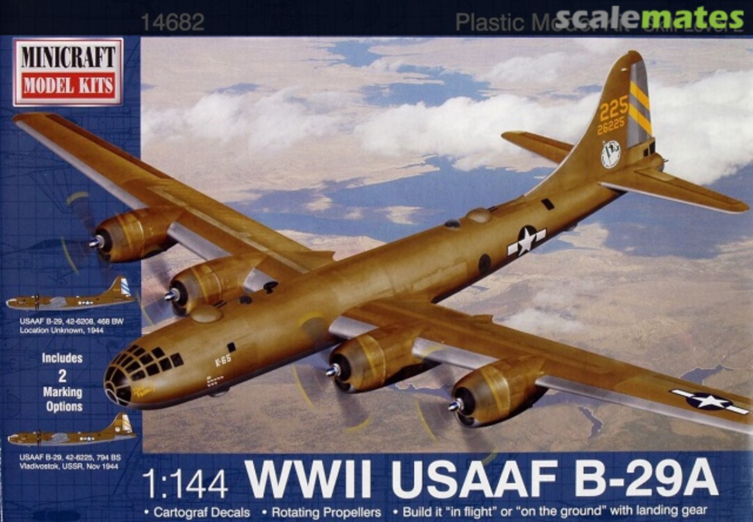 Boxart WWII USAAF B-29A 14682 Minicraft Model Kits