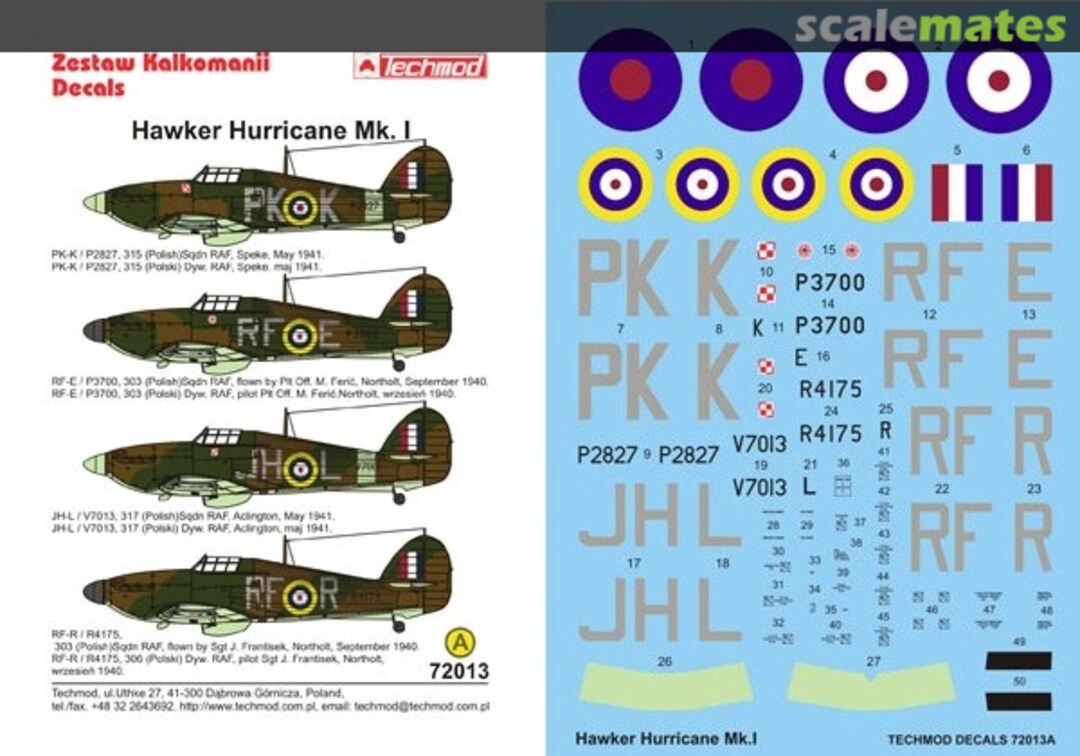 Boxart Hawker Hurricane Mk. I 72013A Techmod