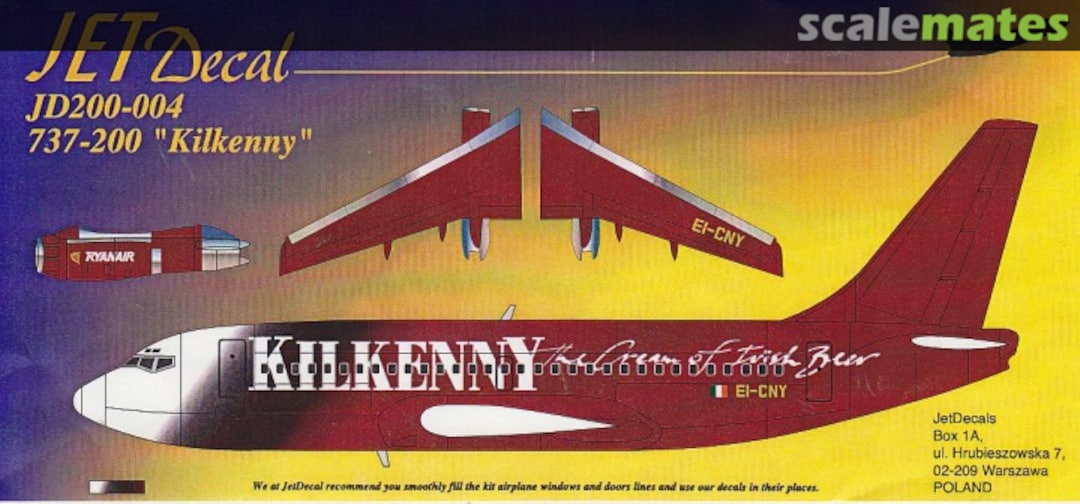 Boxart 737-200 Kilkenny JD200-004 Jet Decals