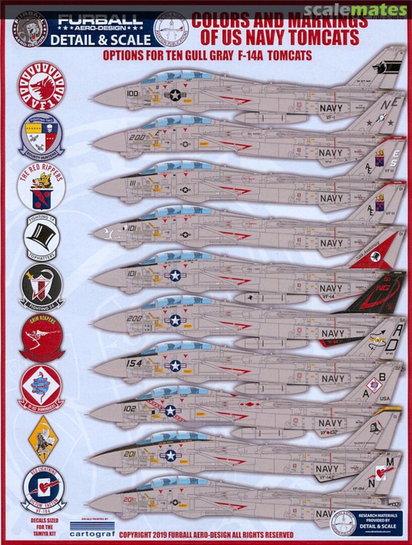 Boxart Colors And Markings of US Navy Tomcats F/D&S-4816 Furball Aero-Design