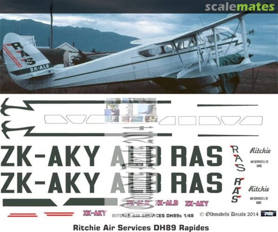 Boxart Ritchie Air Services DH89 Rapides OMD0424 Oldmodels Decals