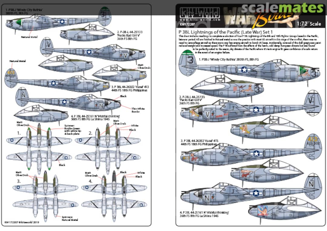 Boxart Lightning’s of the Pacific (Late War) Set One KW172207 Kits-World