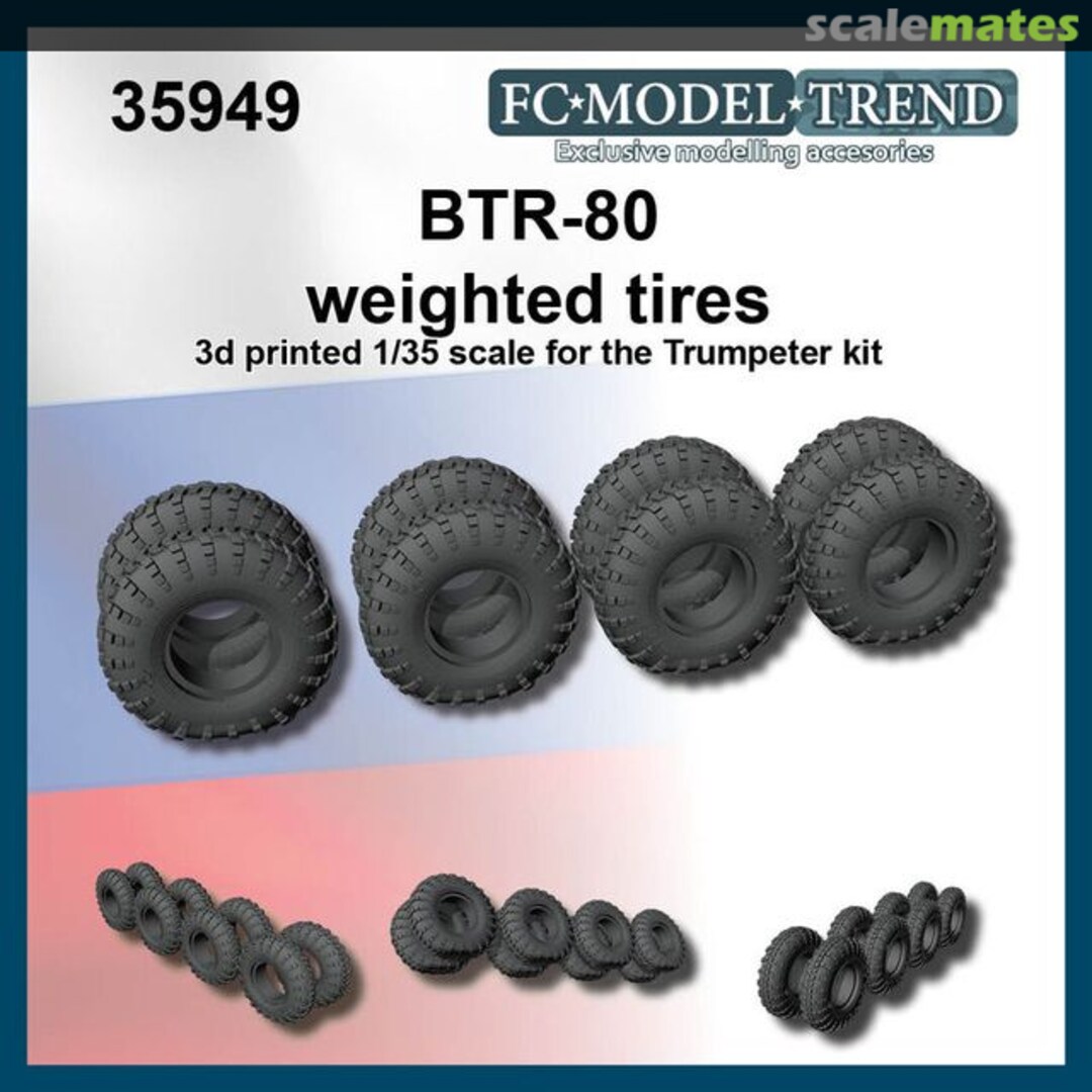 Boxart BTR-80 weighted tyres 35949 FC Model Trend