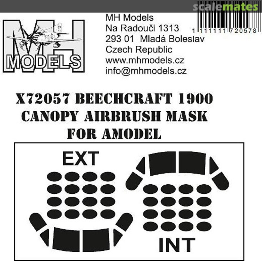 Boxart Beechcraft 1900 Canopy Airbrush Mask X72057 MH Models