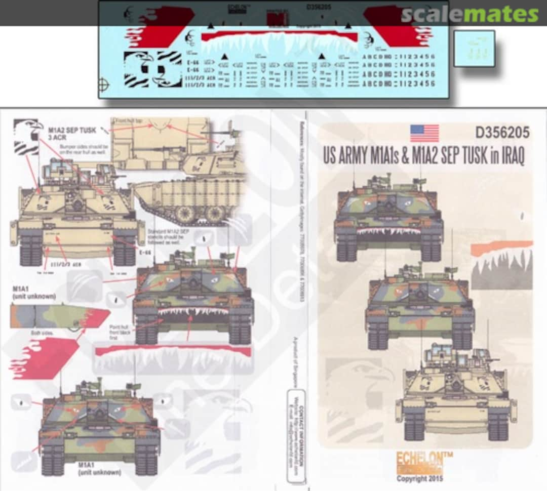 Boxart US Army M1A1s & M1A2 SEP TUSK in IRAQ D356205 Echelon Fine Details