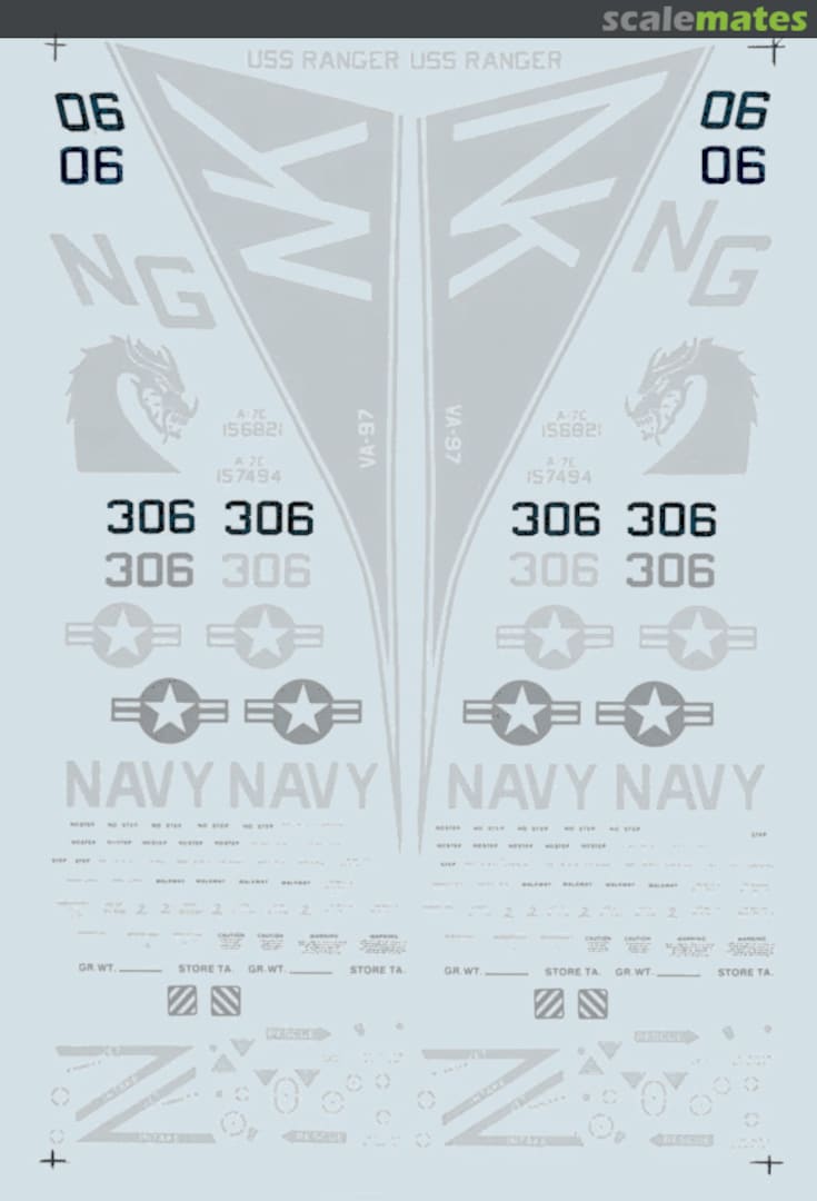 Boxart A-7E Low Visibility Markings 48-0206 Microscale