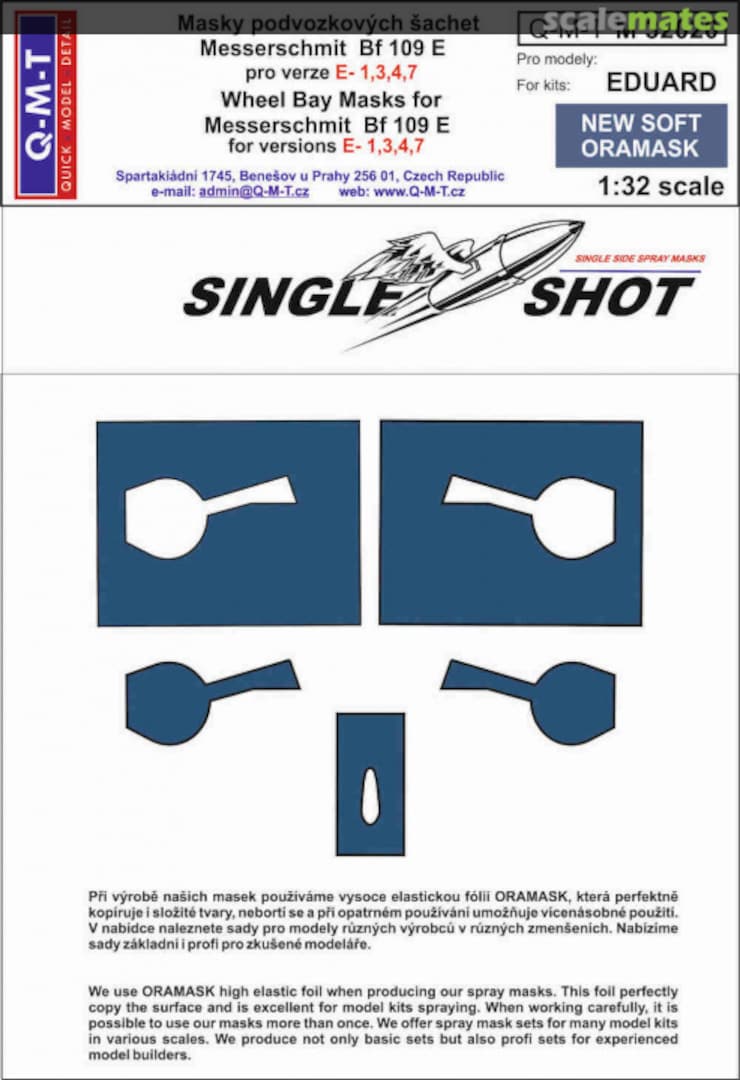 Boxart Messerschmitt Bf-109E-1/Bf-109E-3/Bf-109E-4/Bf-109E-7 wheel bay paint masks M32020 Q-M-T