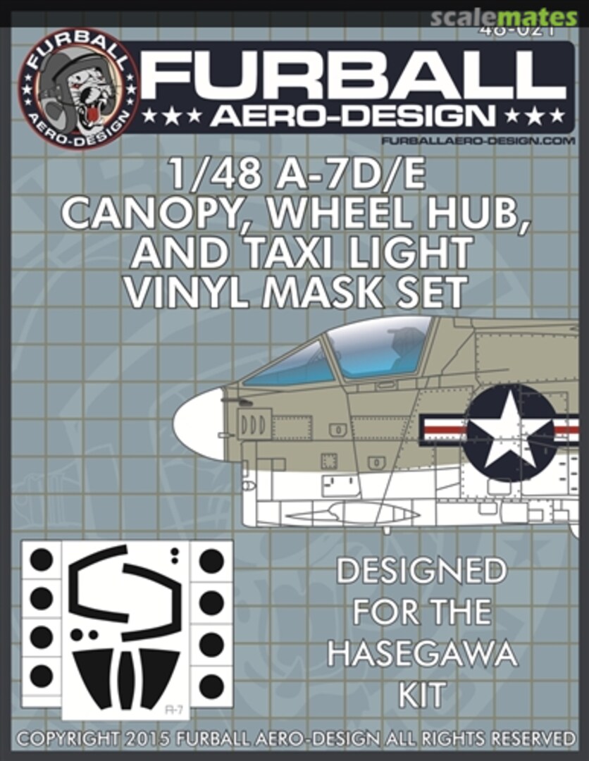 Boxart A-7D/E Canopy, Wheel Hub & Taxi Light Vinyl Mask Set FMS-021 Furball Aero-Design