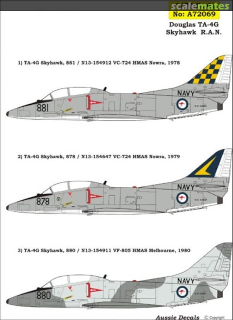 Boxart Douglas A-4 Skyhawk - RAN Decals 72069 Aussie Decals