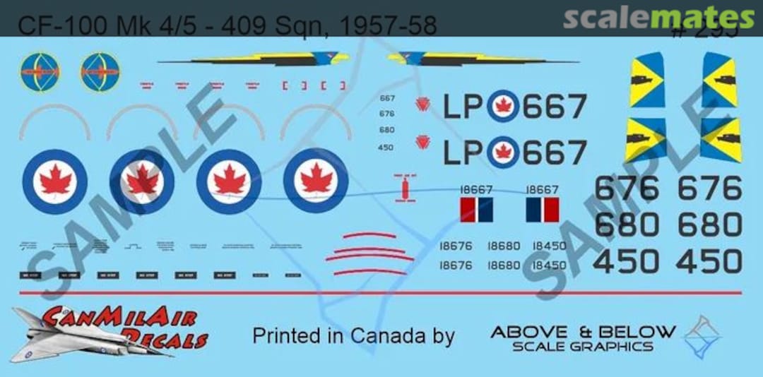 Boxart Avro CF-100 Canuck Mk.4/5 - 409 Sqn (1957-58) 295 Above & Below Graphics