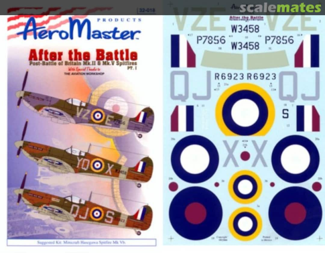 Boxart Post-Battle of Britain Mk.II and Mk.V Spitfires Pt. 1 32-018 AeroMaster