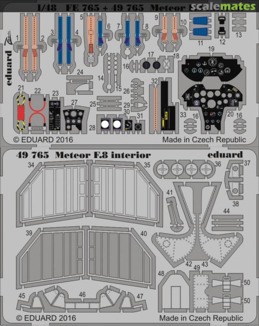 Boxart Gloster Meteor F.8 - PE Interior details 49765 Eduard