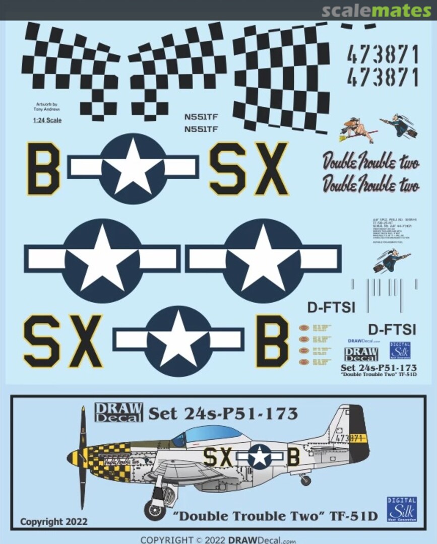 Boxart “Double Trouble Two” TF-51D 24-P51-173 Draw Decal