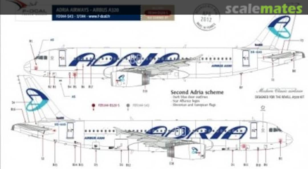 Boxart Adria Airways (v.2) - Airbus A320 FD144-543 F-DCAL