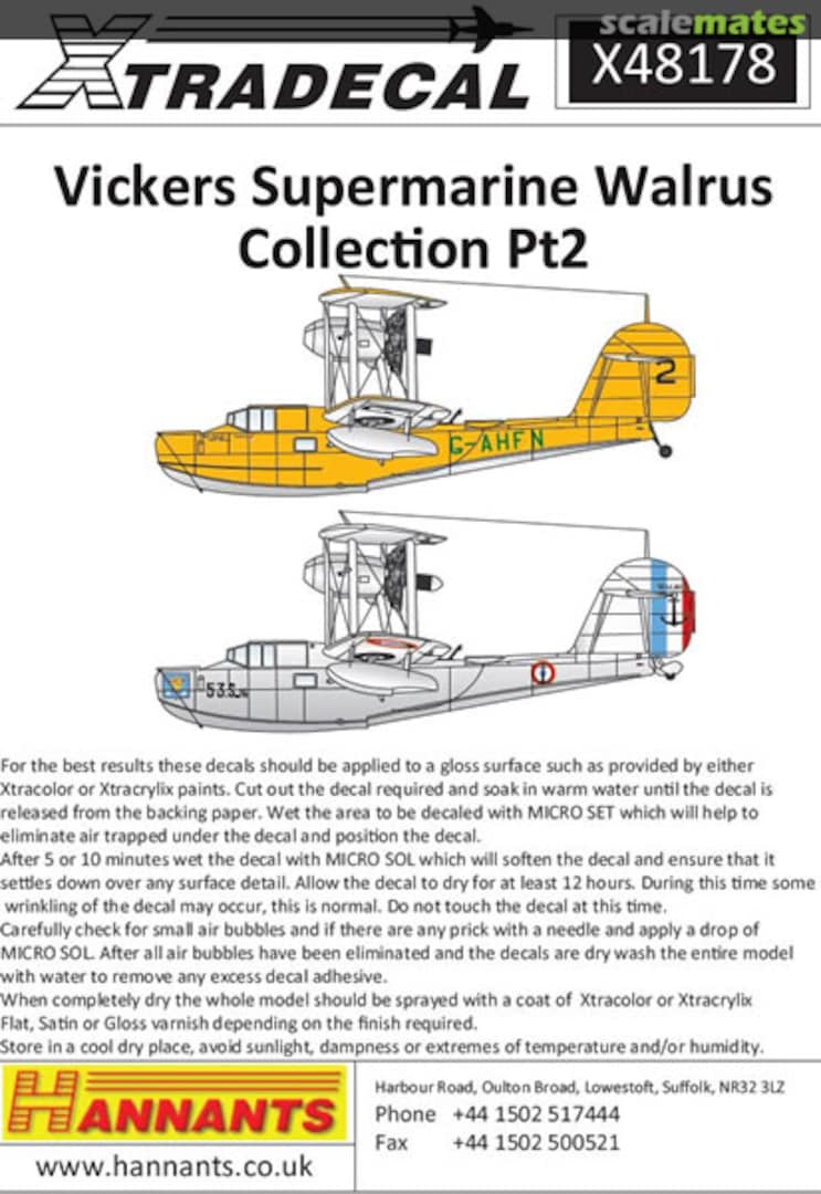 Boxart Vickers Supermarine Walrus Collection Pt. 2 X48178 Xtradecal