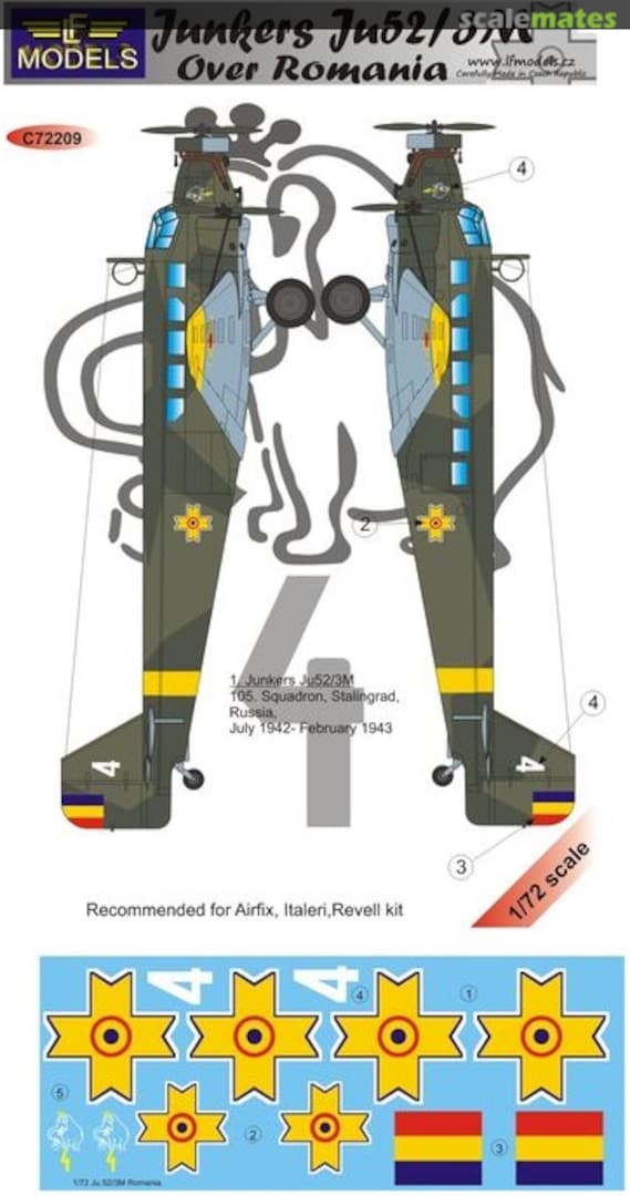 Boxart Junkers Ju.52/3m over Rumania C72209 LF Models