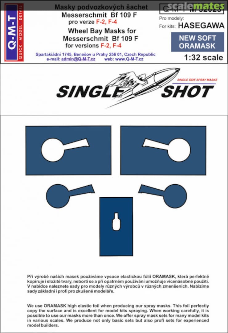Boxart Messerschmitt Bf-109F-2/Bf-109F-4 wheel bay paint masks M32023 Q-M-T