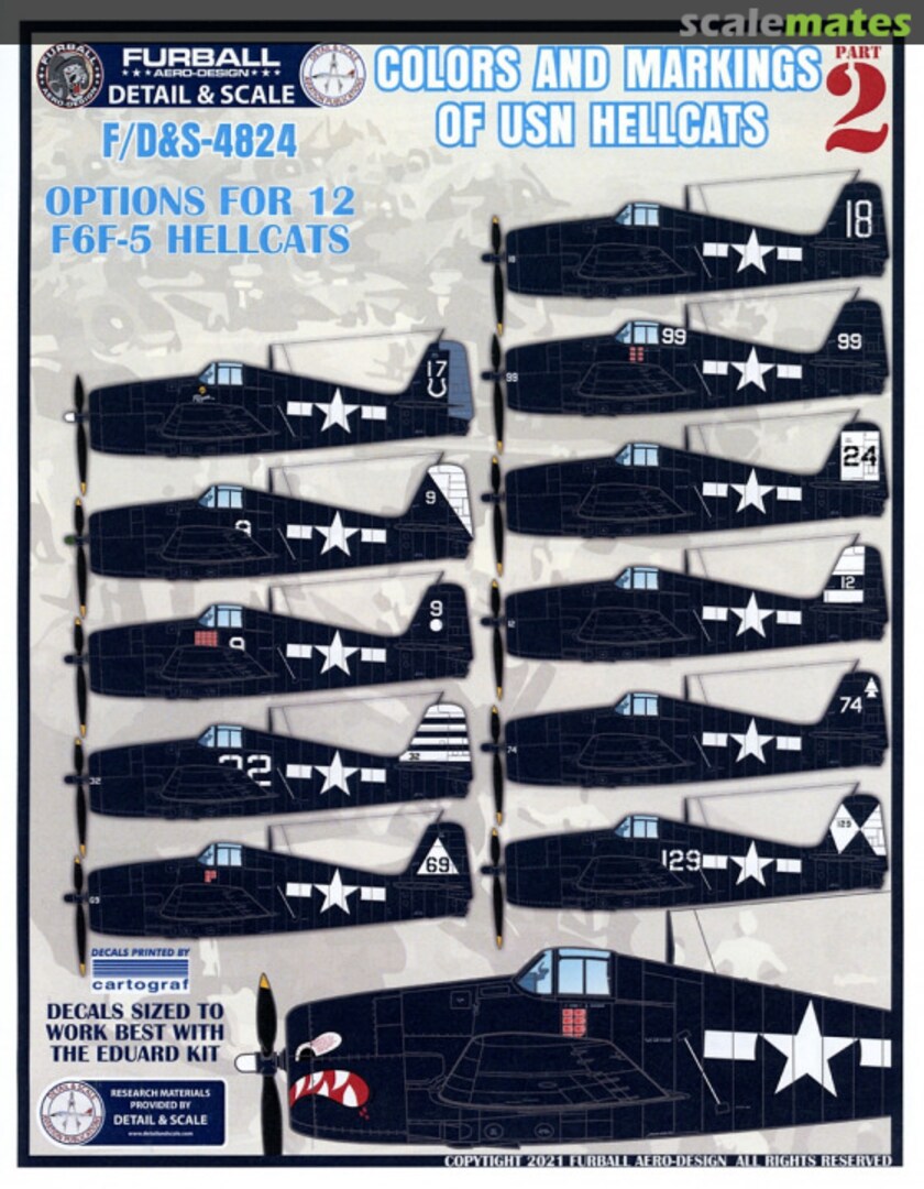 Boxart Colors and Markings of USN Hellcats F/D&S-4824 Furball Aero-Design