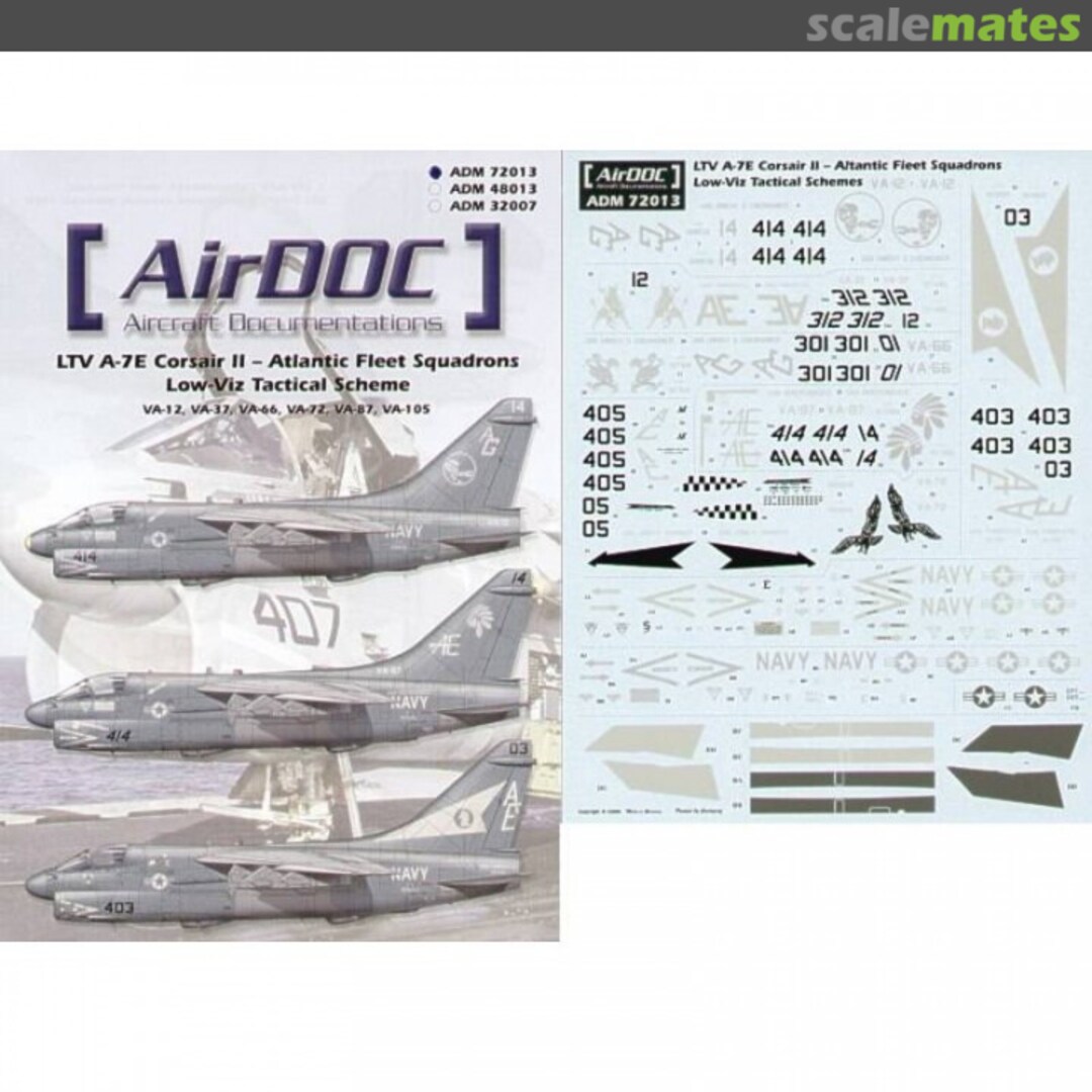 Boxart LTV A-7E Corsair II Atlantic Fleet Squadrons Low-Vis Tactical Scheme ADM 72013 AirDOC