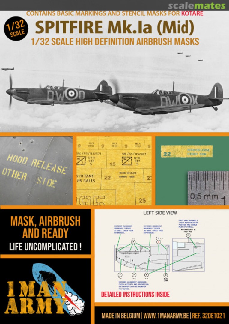 Boxart Supermarine Spitfire Mk.Ia ( Mid ) 32DET021 1ManArmy