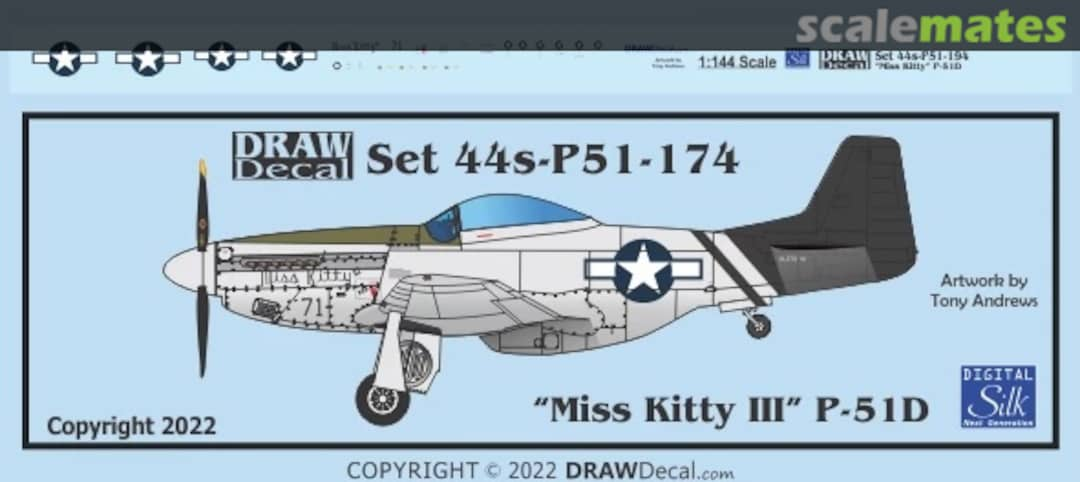 Boxart “Miss Kitty III” P-51D 44-P51-174 Draw Decal