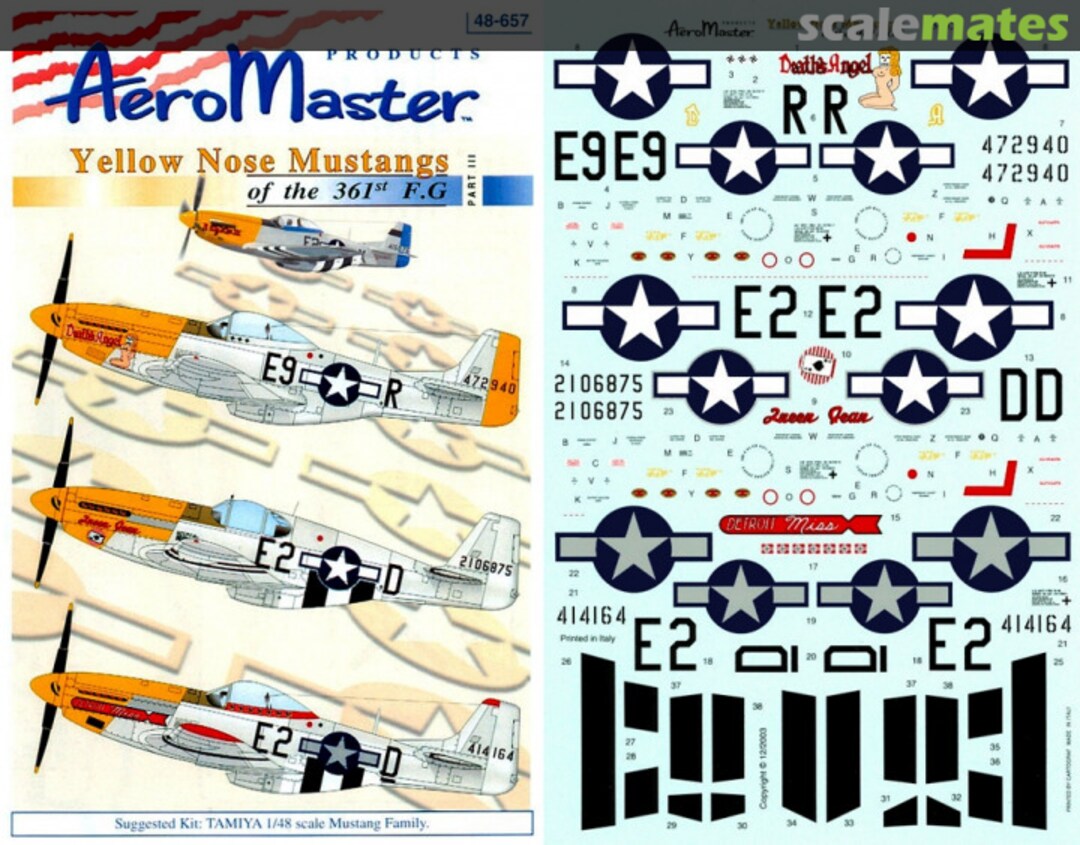 Boxart Yellow Nose Mustangs of the 361st F.G 48-657 AeroMaster