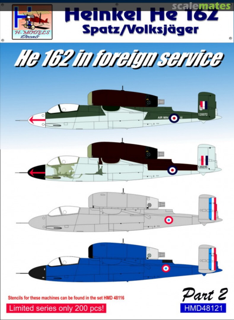 Boxart Heinkel He 162 Spatz/Volksjäger HMD48121 H-Models Decals