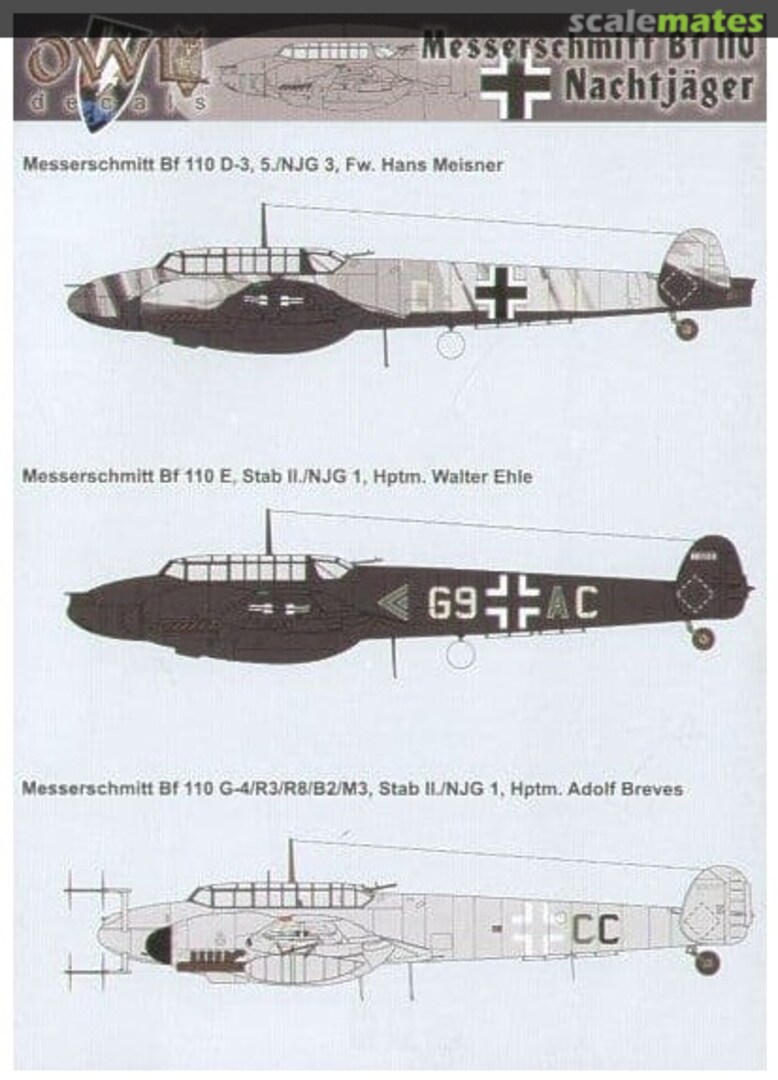 Boxart Messerschmitt Bf110 Nachtjäger 48013 OWL