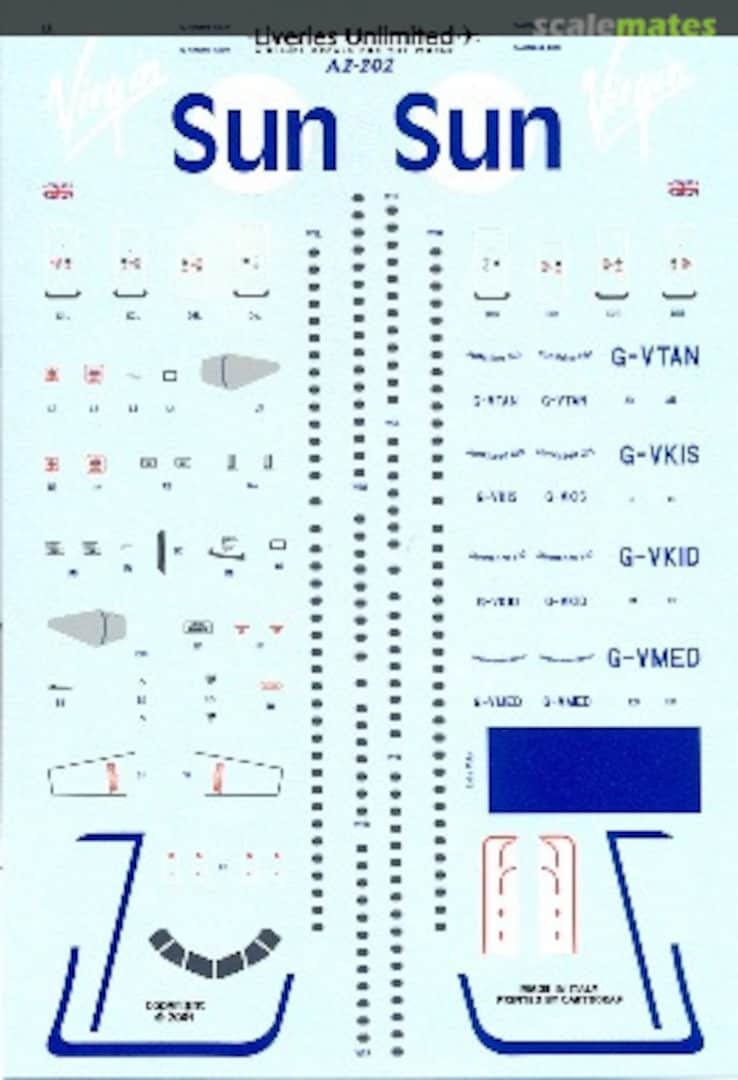 Boxart Virgin Sun Airbus A320-214, A321-211 A2-202 Liveries Unlimited/Airway Graphics