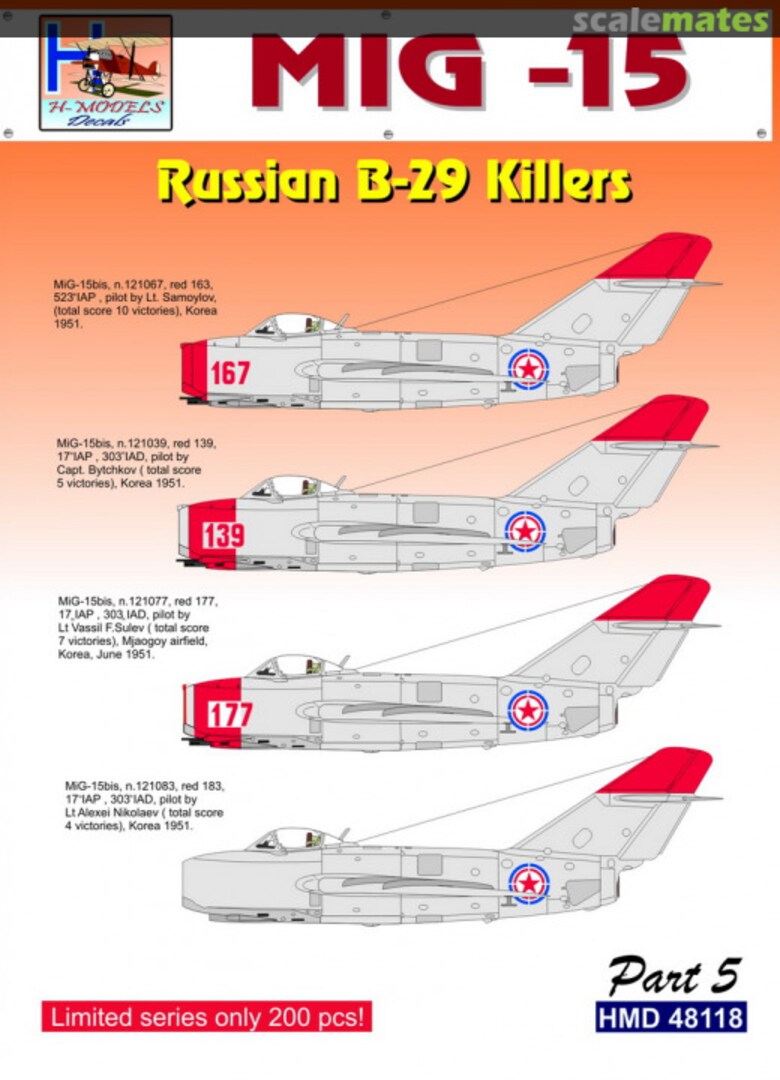 Boxart Mig-15 HMD48118 H-Models Decals