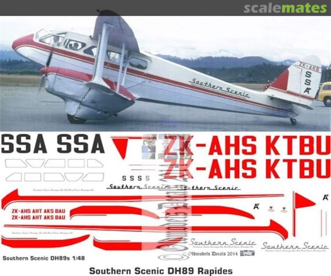 Boxart Southern Scenic DH89 OMD0427 Oldmodels Decals