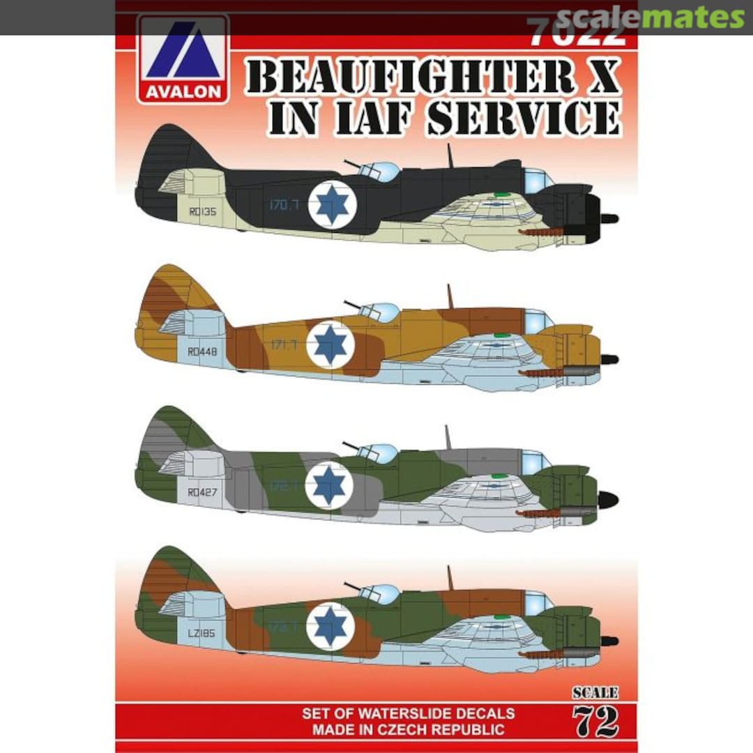 Boxart Beaufighter X In IAF Service 7022 Avalon Decals