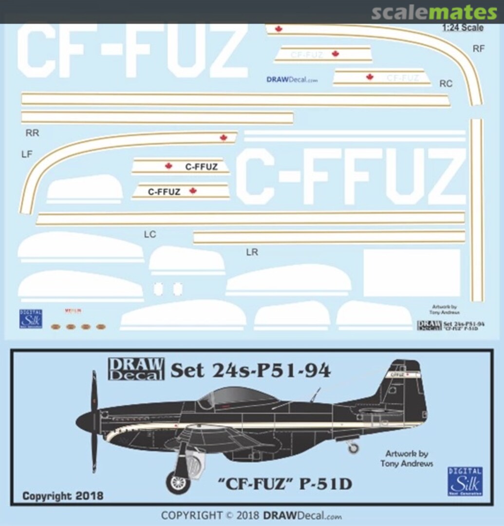 Boxart P-51D CF-FUZ / CF-FFUZ 24-P51-94 Draw Decal