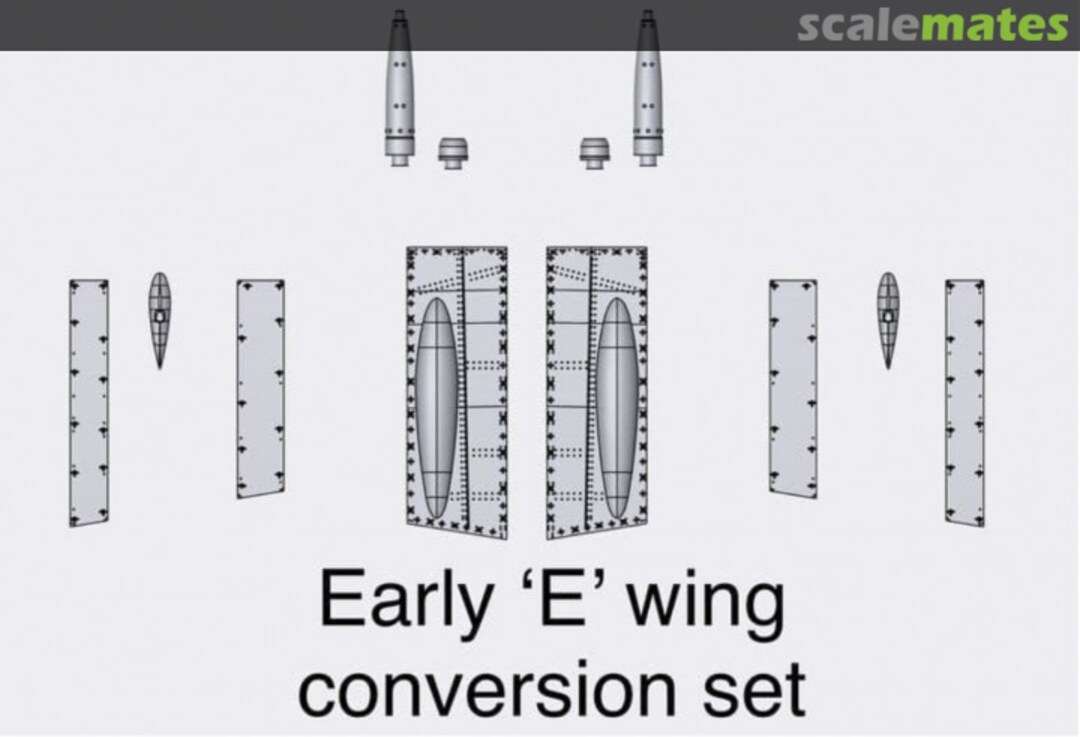 Boxart Supermarine Spitfire Mk. IX E wing EARLY conversion set ACM24017 Aerocraft Models