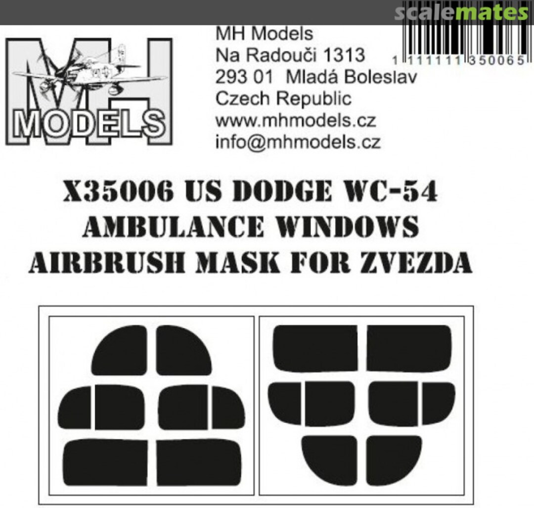 Boxart Dodge WC-54 Ambulance Windows airbrush mask X35006 MH Models