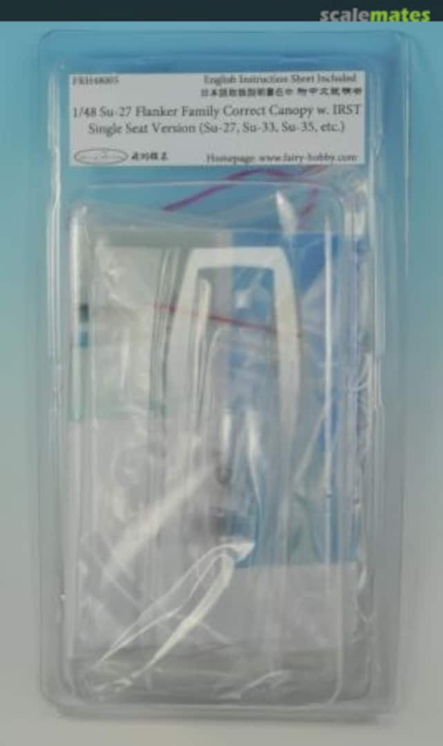 Boxart Su-27 Canopy (One Seater) with IRST FRH48005 Fairy Hobby