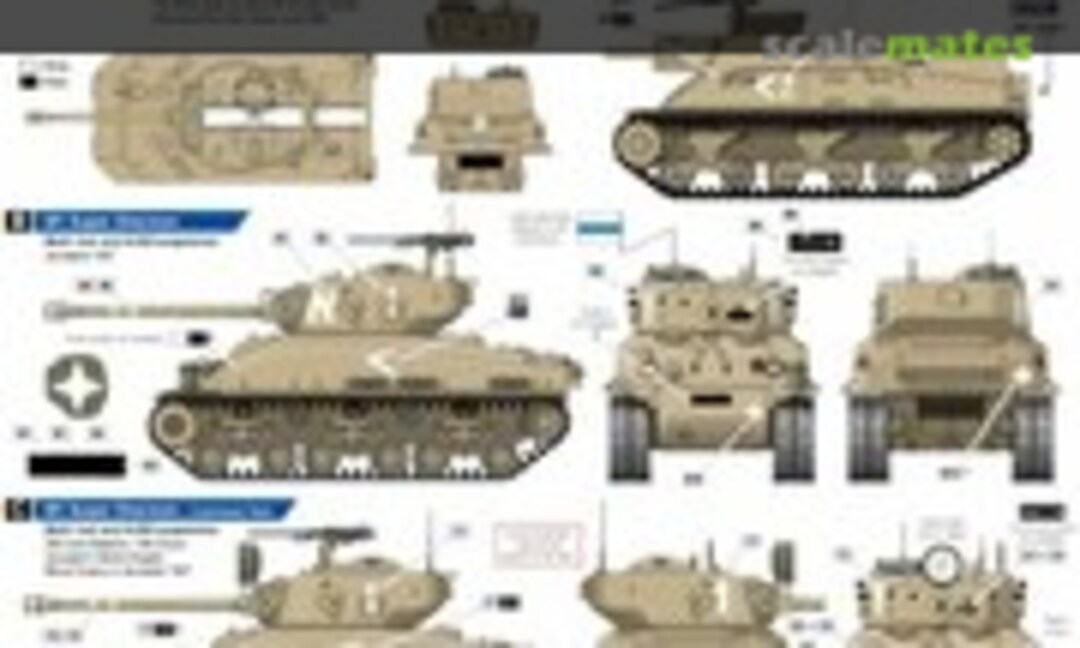 1:72 Israeli M1 Super Shermans + M7 Priest 6 Day War 1967 (Bison Decals 72040)