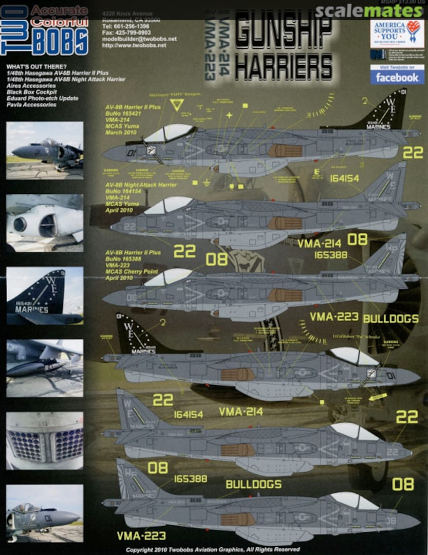 Boxart AV-8B Gunship Harriers 48-223 TwoBobs Aviation Graphics