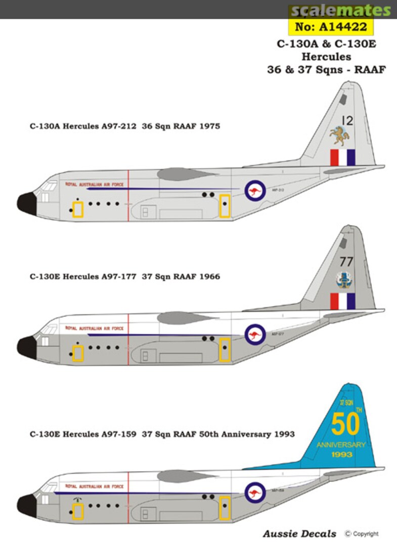 Boxart C-130A & C-130E Hercules: 36 & 37 Sqns RAAF A14422 Aussie Decals