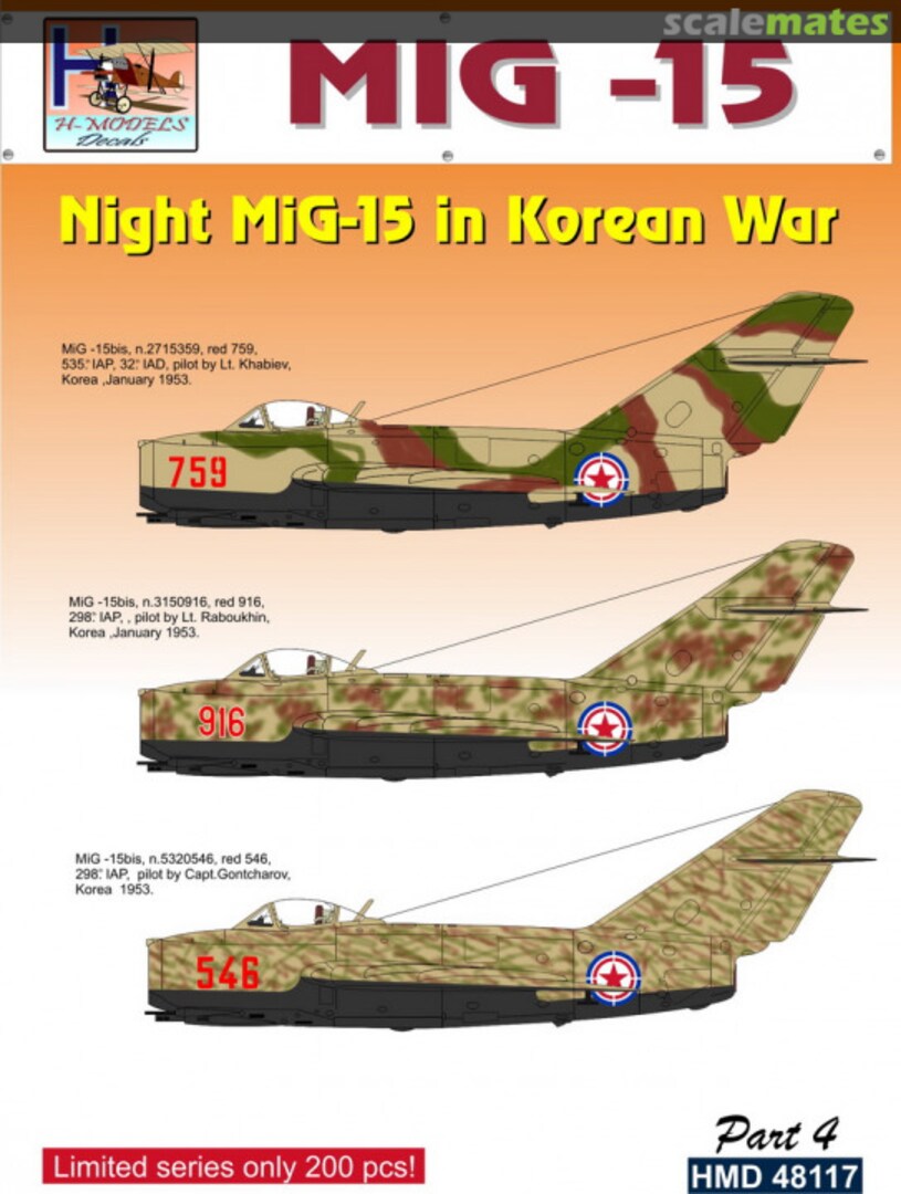 Boxart Mig-15 HMD48117 H-Models Decals